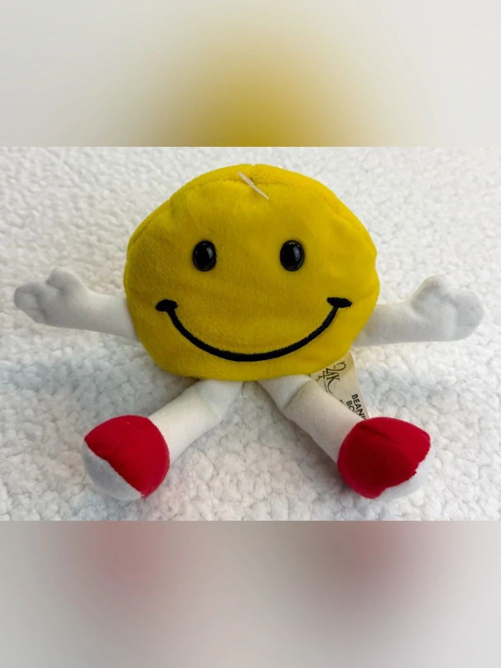 (VTG) 24K BEANIE BOPPERS • Smiley Face Plush Toy with Red Shoes, OS